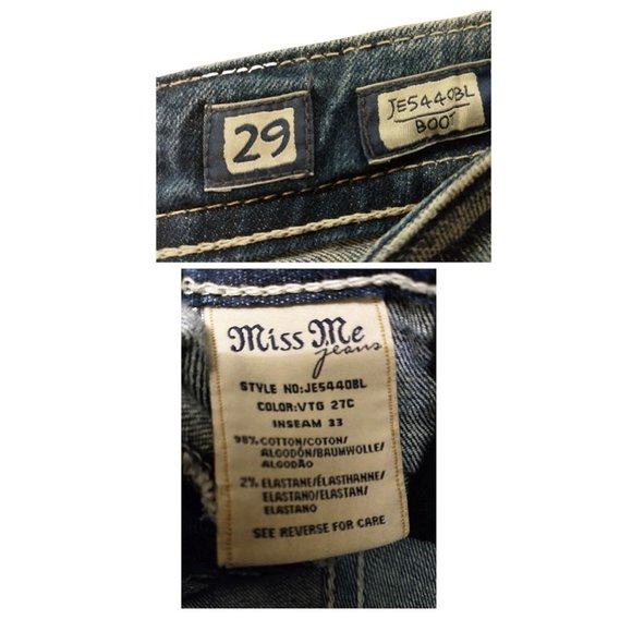 Distressed Bling Patchwork Miss Me Jeans - Picture 8 of 8